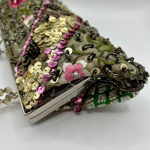 Aldo⎪Vintage Beaded Floral Satin Evening Bag - Picture 8 of 14